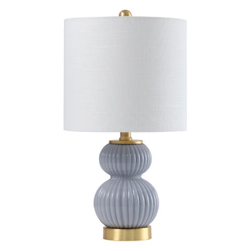 Daphne 20" Ribbed Metal/Glass LED Table Lamp